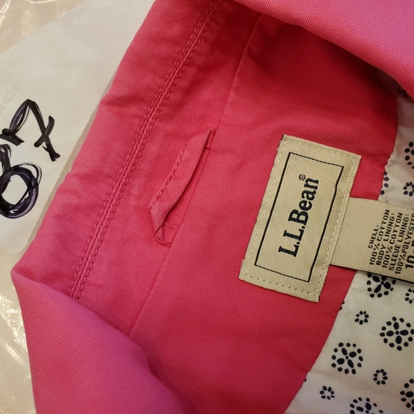 L.L. Bean Pink Cotton Blazer Jacket With Necklace - Picture 7 of 8